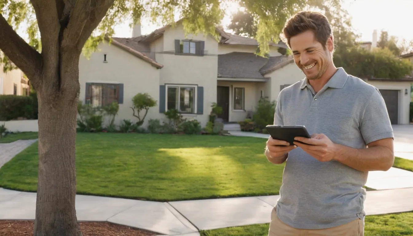 Homeowner photographing a tree and taking notes in the Norwalk area